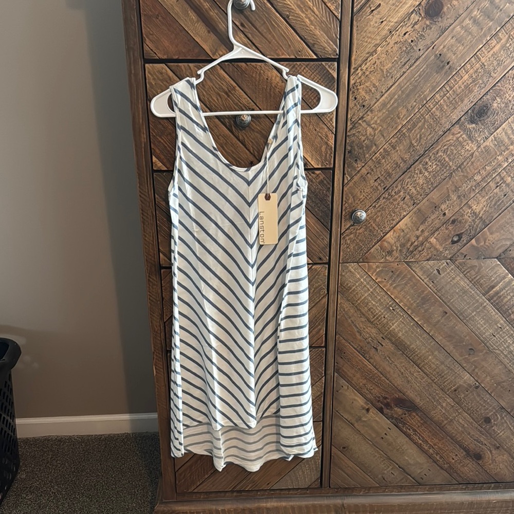 Striped Sleeveless Dress, Lanston size Large NWT